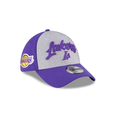 Purple Los Angeles Lakers Hat - New Era NBA NBA Draft 39THIRTY Stretch Fit Caps USA6579802